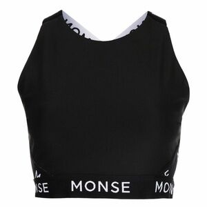 MONSE Black Logo-Print Crop Top XS
